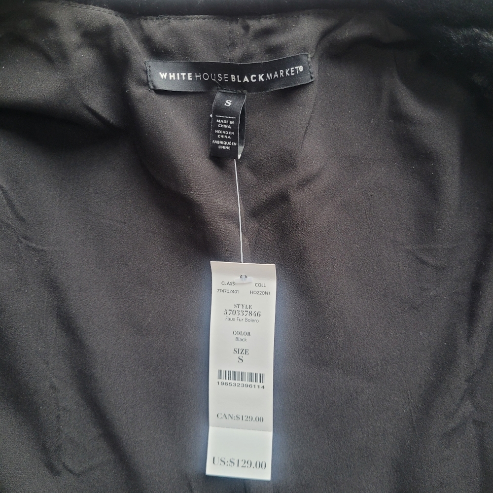 *NWT* WHBM Super Soft Faux Fur Bolero STYLE: 570337846 Size S - Picture 13 of 13